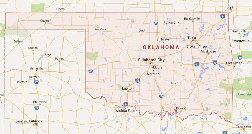 Kaart Oklahoma