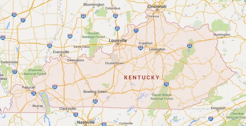 Kaart Kentucky