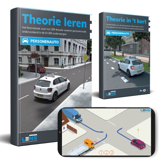 Auto Theorieboek 2026 Rijbewijs B met Samenvatting en Apps - Theorie Leren CBR examen - Lens Media