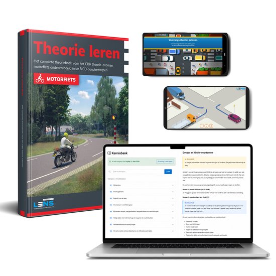 Motor Theorieboek 2026 Rijbewijs A - Met Online Kennisbank en Mobiele Apps — Lens Media