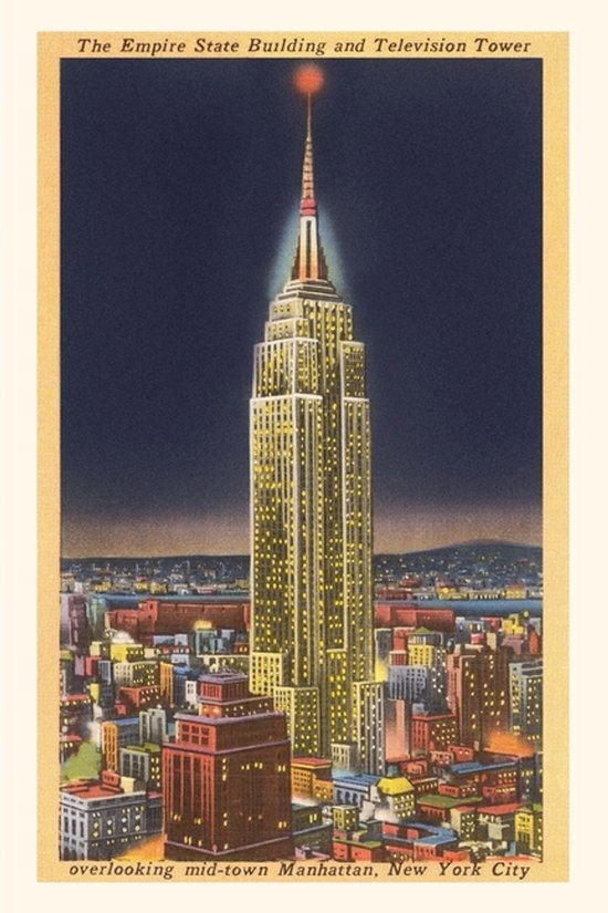 Pocket Sized - Found Image Press Journals- Vintage Journal Empire State Building at Night, New York City