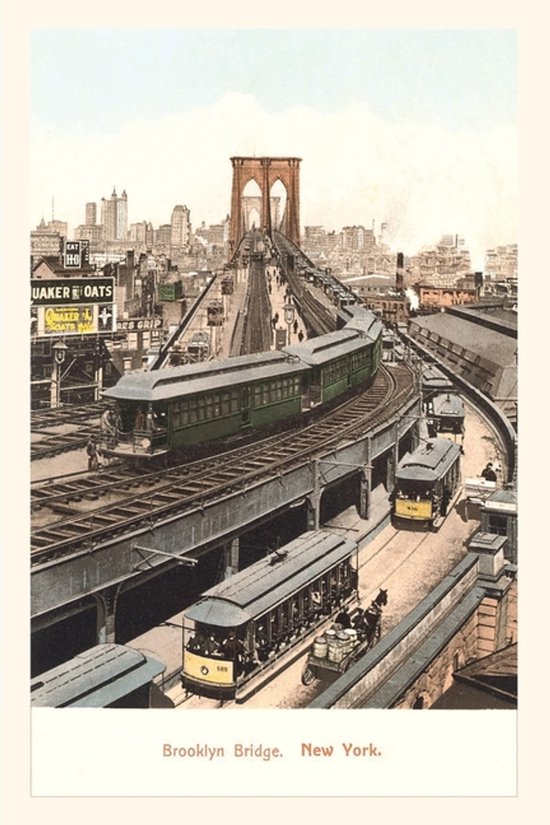 Pocket Sized - Found Image Press Journals- Vintage Journal Brooklyn Bridge, Streetcars