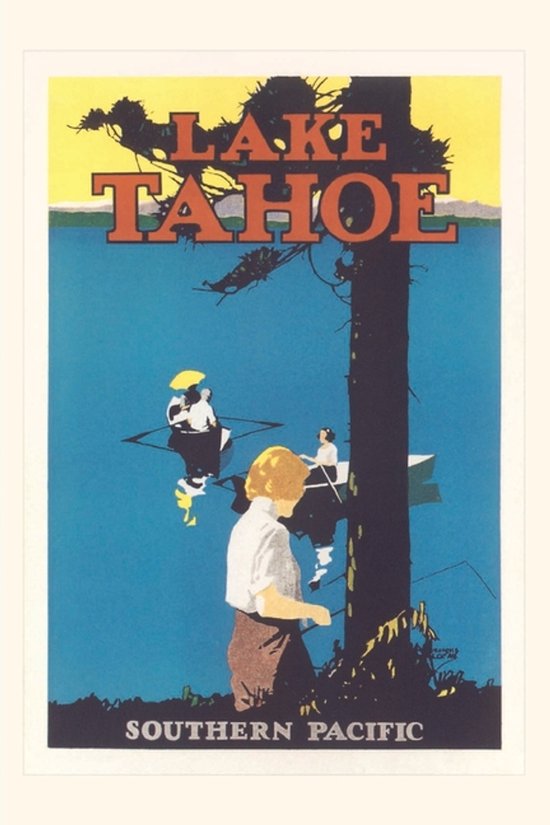 Pocket Sized - Found Image Press Journals- Vintage Journal Travel Poster for Lake Tahoe